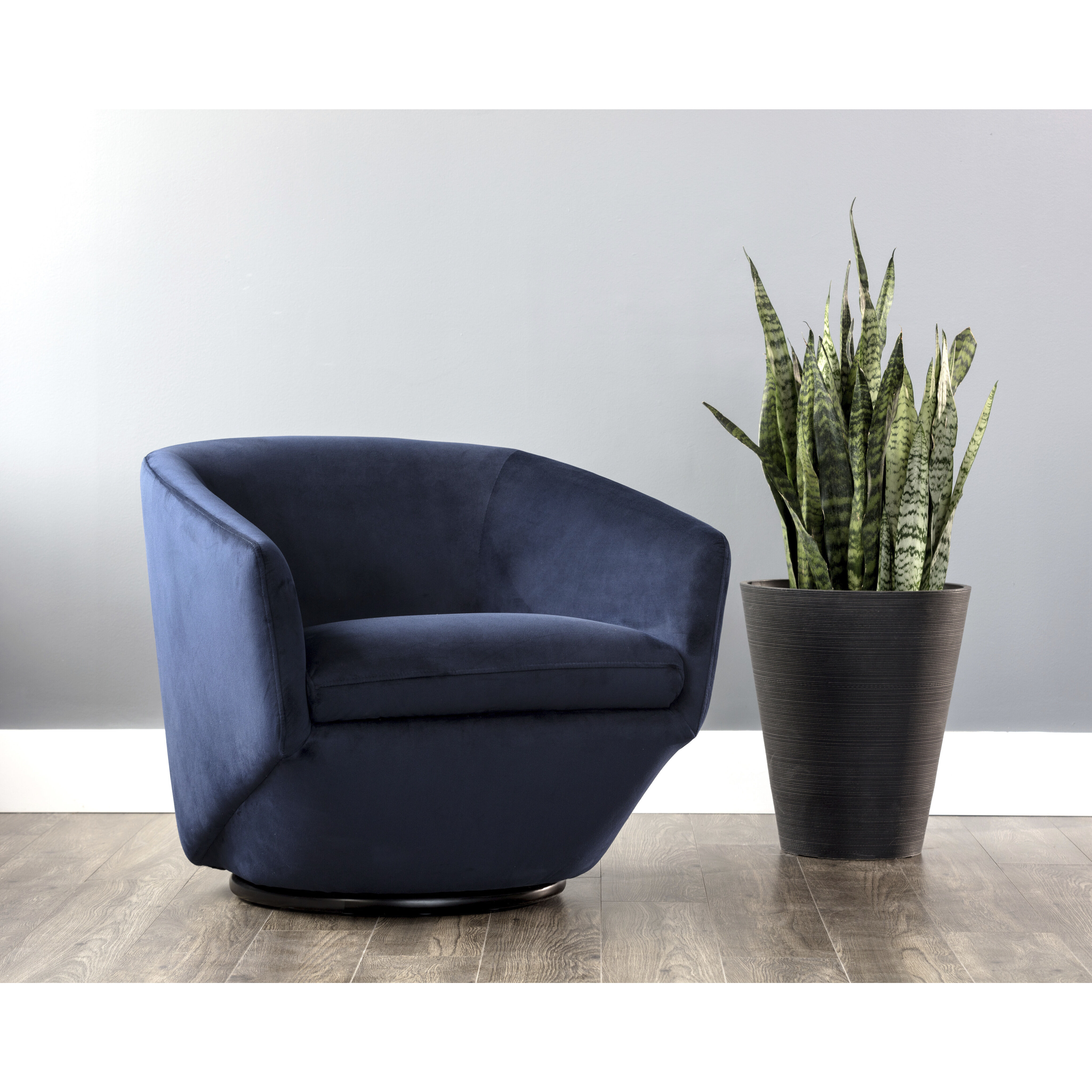 Treviso Metropolis Blue Swivel Lounge Chair, Swivel